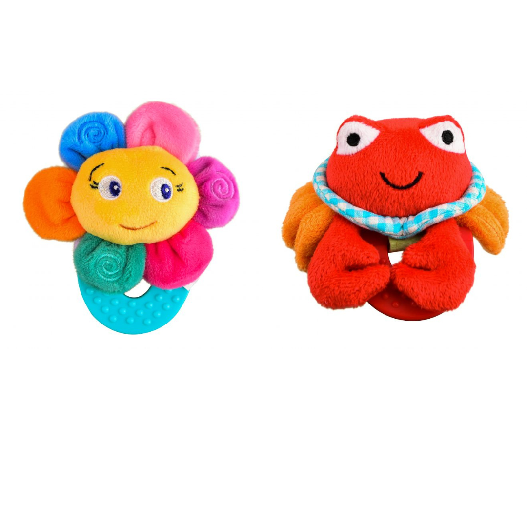 Wristy Buddy Pack of 2 Baby Teethers – Flower & Crab