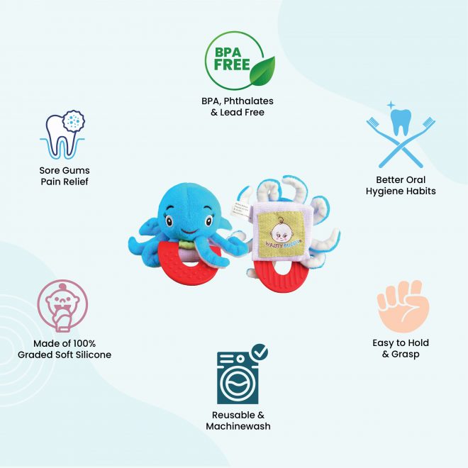 Wristy Buddy Octopus Baby Teether for 4 Months+