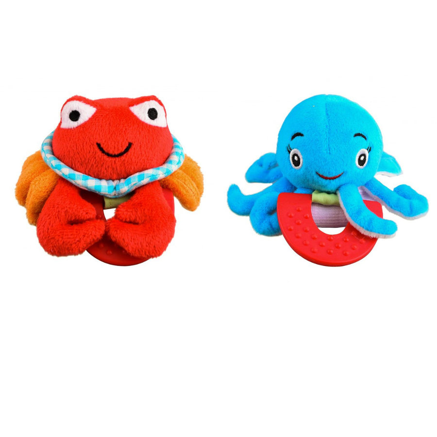 Crab and Octopus Combo Teether for Babies Pack of 2