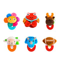 Wristy Buddy Pack of 6 Baby Teethers – Flower, Crab, Moose, Lamb, Dinosaur & Football